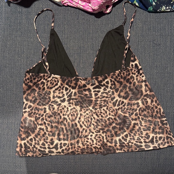 Princess Polly Leopard Print Spaghetti Strap Cami Top - Brown/Tan - Picture 2 of 2